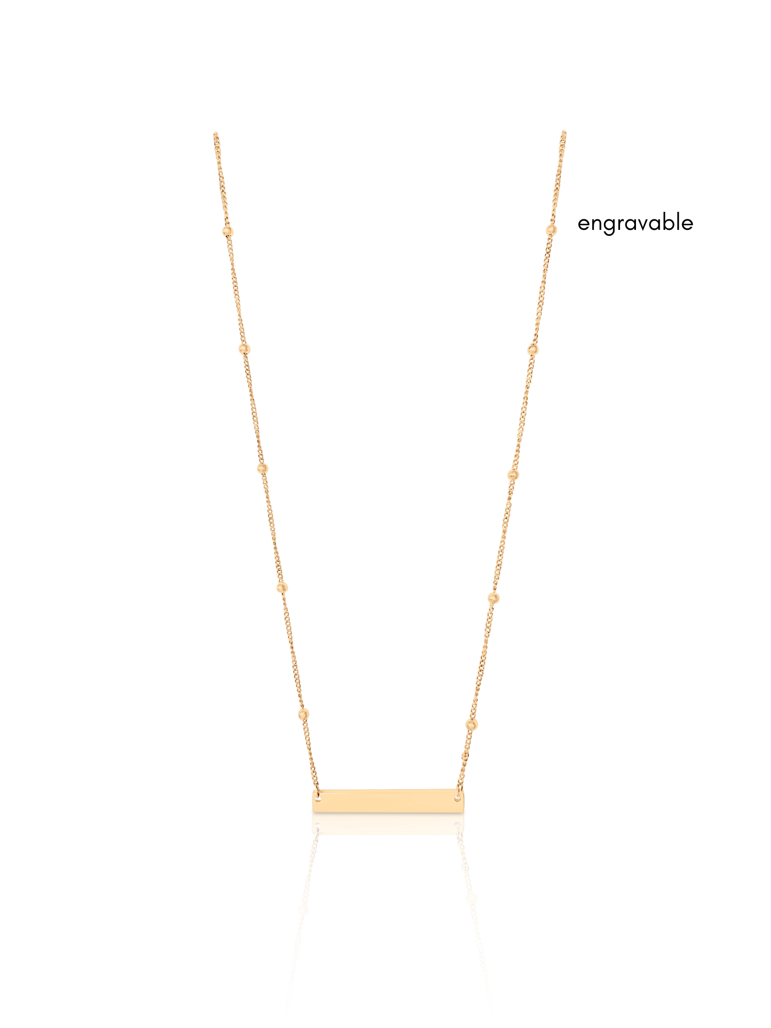 Engravable Beaded Plate Necklace